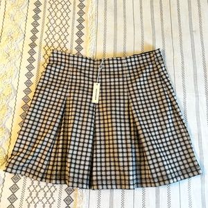 Pleated Plaid Mini Skirt